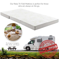 Modway MOD-5782-WHI Relax 39 x 75 x 4 (Twin) Tri-Fold Mattress 