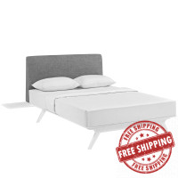 Modway MOD-5787-WHI-GRY Tracy 3 Piece King Bedroom Set White Gray