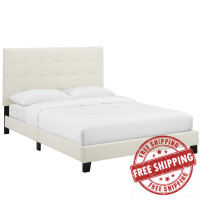 Modway MOD-5805-IVO Melanie Twin Tufted Button Upholstered Performance Velvet Platform Bed