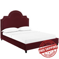 Modway MOD-5812-MAR Primrose Queen Performance Velvet Platform Bed