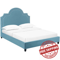 Modway MOD-5812-SEA Primrose Queen Performance Velvet Platform Bed