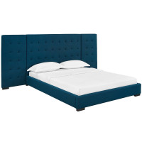 Modway MOD-5818-AZU Sierra Queen Upholstered Fabric Platform Bed