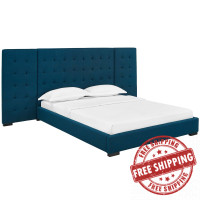 Modway MOD-5818-AZU Sierra Queen Upholstered Fabric Platform Bed