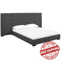 Modway MOD-5818-GRY Sierra Queen Upholstered Fabric Platform Bed