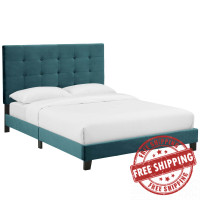 Modway MOD-5819-SEA Melanie Full Tufted Button Upholstered Performance Velvet Platform Bed