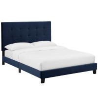 Modway MOD-5822-MID Melanie Queen Tufted Button Upholstered Performance Velvet Platform Bed