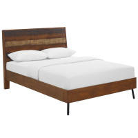Modway MOD-5831-WAL Arwen Queen Rustic Wood Bed