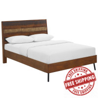 Modway MOD-5831-WAL Arwen Queen Rustic Wood Bed