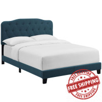 Modway MOD-5838-AZU Amelia Twin Upholstered Fabric Bed