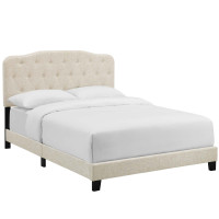Modway MOD-5840-BEI Amelia Queen Upholstered Fabric Bed
