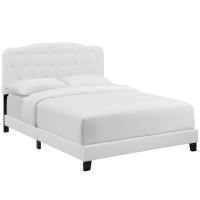 Modway MOD-5840-WHI Amelia Queen Upholstered Fabric Bed