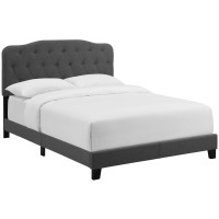 Modway MOD-5841-GRY Amelia King Upholstered Fabric Bed
