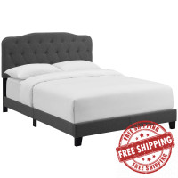 Modway MOD-5841-GRY Amelia King Upholstered Fabric Bed