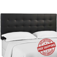 Modway MOD-5848-BLK Paisley Tufted Twin Upholstered Faux Leather Headboard