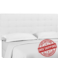 Modway MOD-5852-WHI Paisley Tufted Full / Queen Upholstered Linen Fabric Headboard