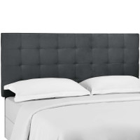 Modway MOD-5853-GRY Paisley Tufted Full / Queen Upholstered Performance Velvet Headboard