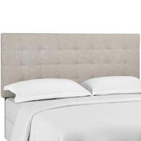 Modway MOD-5855-BEI Paisley Tufted King and California King Upholstered Linen Fabric Headboard