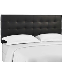 Modway MOD-5857-BLK Paisley Tufted King and California King Upholstered Faux Leather Headboard