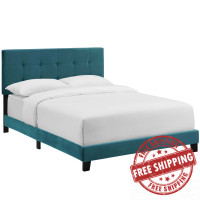 Modway MOD-5859-SEA Amira Full Performance Velvet Bed