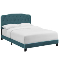 Modway MOD-5864-SEA Amelia Queen Performance Velvet Bed