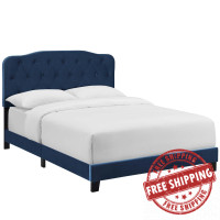 Modway MOD-5865-NAV Amelia King Performance Velvet Bed