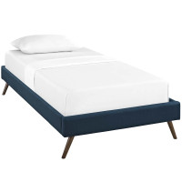 Modway MOD-5887-AZU Loryn Twin Fabric Bed Frame with Round Splayed Legs