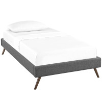 Modway MOD-5887-GRY Loryn Twin Fabric Bed Frame with Round Splayed Legs