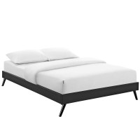 Modway MOD-5888-BLK Loryn Full Vinyl Bed Frame with Round Splayed Legs