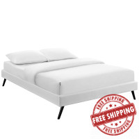Modway MOD-5888-WHI Loryn Full Vinyl Bed Frame with Round Splayed Legs