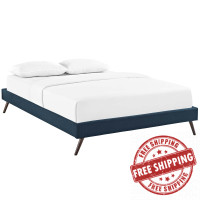 Modway MOD-5889-AZU Loryn Full Fabric Bed Frame with Round Splayed Legs