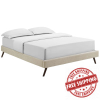 Modway MOD-5889-BEI Loryn Full Fabric Bed Frame with Round Splayed Legs