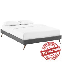 Modway MOD-5889-GRY Loryn Full Fabric Bed Frame with Round Splayed Legs