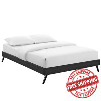 Modway MOD-5890-BLK Loryn Queen Vinyl Bed Frame with Round Splayed Legs