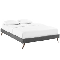 Modway MOD-5891-GRY Loryn Queen Fabric Bed Frame with Round Splayed Legs