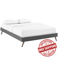 Modway MOD-5893-GRY Loryn King Fabric Bed Frame with Round Splayed Legs