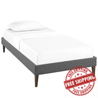 Modway MOD-5895-GRY Tessie Twin Fabric Bed Frame with Squared Tapered Legs