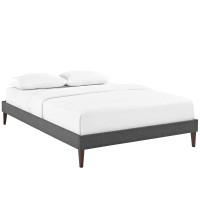 Modway MOD-5897-GRY Tessie Full Fabric Bed Frame with Squared Tapered Legs