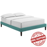 Modway MOD-5901-TEA Tessie King Fabric Bed Frame with Squared Tapered Legs