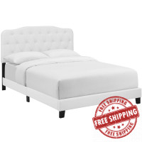 Modway MOD-5990-WHI Amelia Twin Faux Leather Bed
