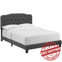 Modway MOD-5991-GRY Amelia Full Faux Leather Bed