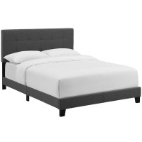 Modway MOD-5999-GRY Amira Twin Upholstered Fabric Bed