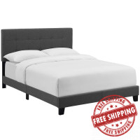Modway MOD-5999-GRY Amira Twin Upholstered Fabric Bed