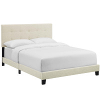Modway MOD-6001-BEI Amira Queen Upholstered Fabric Bed