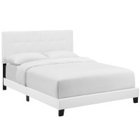 Modway MOD-6001-WHI Amira Queen Upholstered Fabric Bed