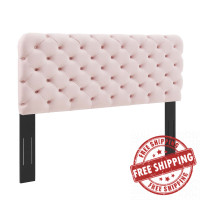 Modway MOD-6030-PNK Pink Lizzy Tufted Twin Performance Velvet Headboard