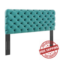 Modway MOD-6032-TEA Teal Lizzy Tufted King/California King Performance Velvet Headboard