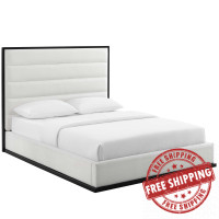 Modway MOD-6045-WHI Ashland Queen Faux Leather Platform Bed