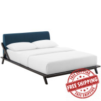 Modway MOD-6047-CAP-BLU Luella Queen Upholstered Fabric Platform Bed