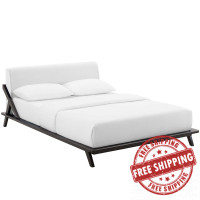 Modway MOD-6047-CAP-WHI Luella Queen Upholstered Fabric Platform Bed