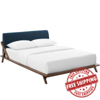 Modway MOD-6047-WAL-BLU Luella Queen Upholstered Fabric Platform Bed